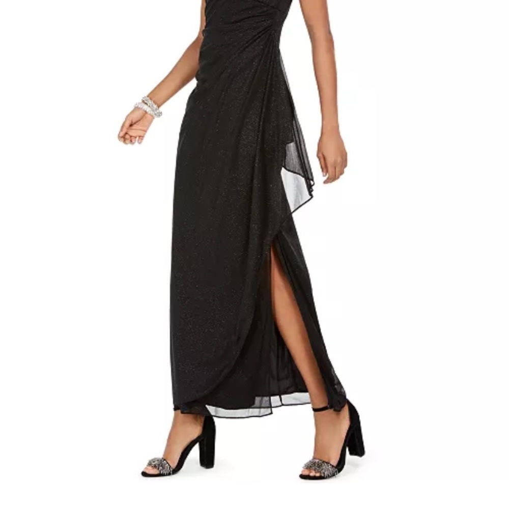 Alex Evenings Black Ruched Sheath Dress